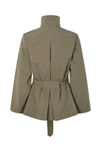 Load image into Gallery viewer, NADIRA Utility cropped trench jacket, Asphalt
