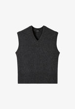 Laden Sie das Bild in den Galerie-Viewer, Vicky sleeveless wool sweater, Charcoal grey
