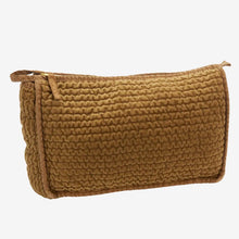 Load image into Gallery viewer, Quilted Velvet Washbag, Caramel
