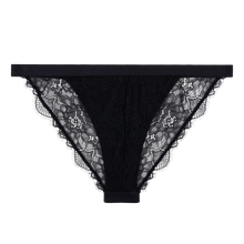 Laden Sie das Bild in den Galerie-Viewer, WILD ROSE Bequeme Spitzenunterhose, Schwarz
