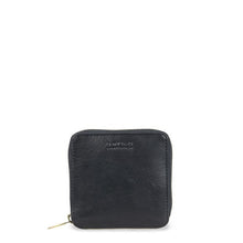 Laden Sie das Bild in den Galerie-Viewer, Sonny Square Wallet aus schwarzem Stromboli-Leder
