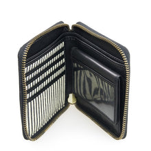 Laden Sie das Bild in den Galerie-Viewer, Sonny Square Wallet aus schwarzem Stromboli-Leder
